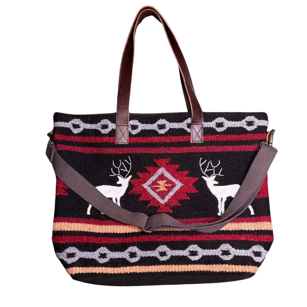 Scully • Large Weekender Saddle Blanket Wool Tote Shoulder Bag